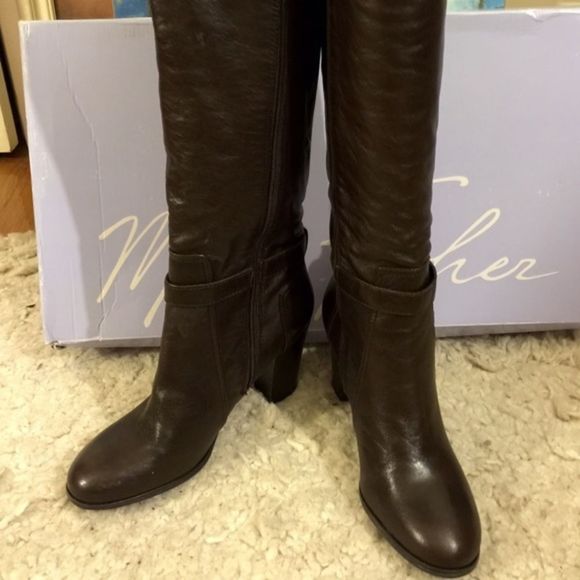 Marc Fisher Shoes - Marc Fisher Brown Leather Knee Hi Boots Size  10 New